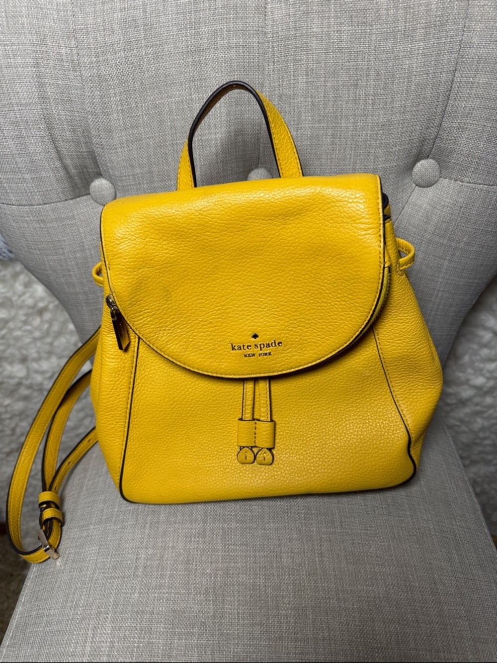 kate spade Yellow Pebbled Leather Backpack